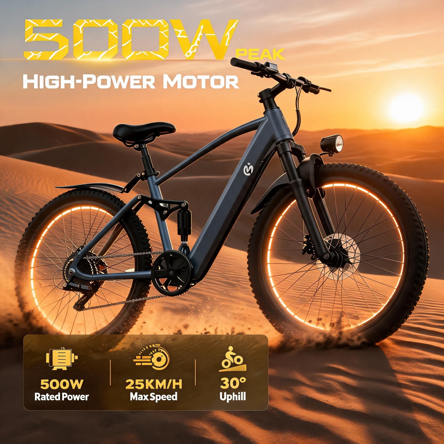 Mountain Biking Kit - Off-Road E-bike, 500W Motor, Pedal Assist,