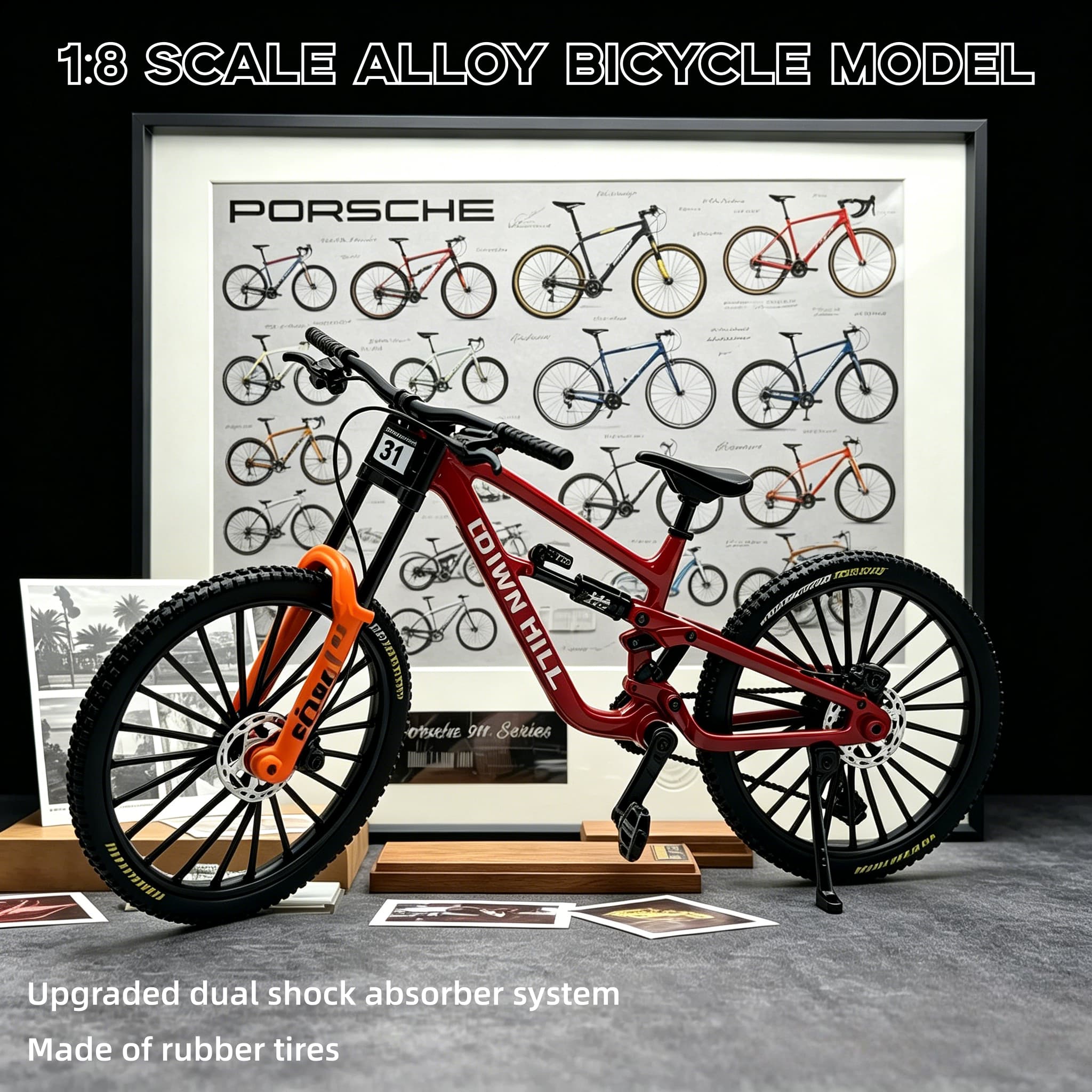 Mountain Biking Videos - 1:8Scale Alloy Downhill Mountain Bike Model,