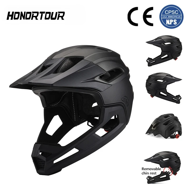 Mountain Biking Full Face Helmet - Eastinear Adult Mtb Helmet Bicycle Full