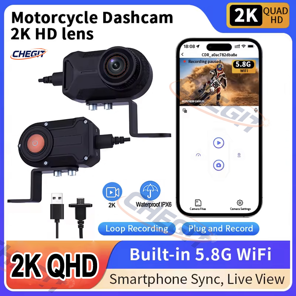 Motorcycle DVR 2K HD WiFi With - Mountain Biking Videos review and price