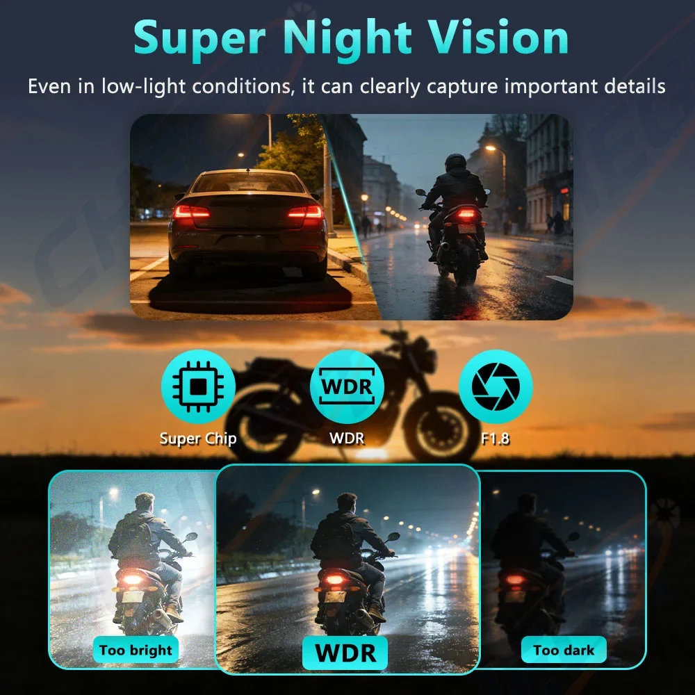 Motorcycle DVR 2K HD WiFi With - Mountain Biking Videos review and price