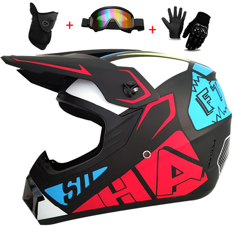 3Pcs Kids Off-Road Full Helmet - Mountain Biking Full Face Helmet review and price