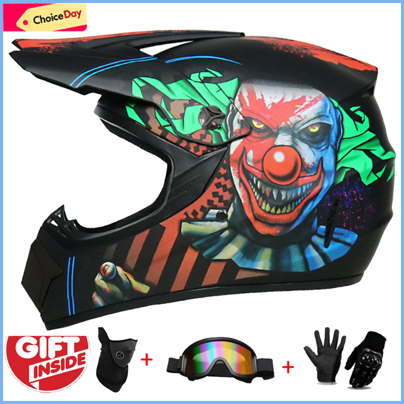 3Pcs Kids Off-Road Full Helmet - Mountain Biking Full Face Helmet review and price